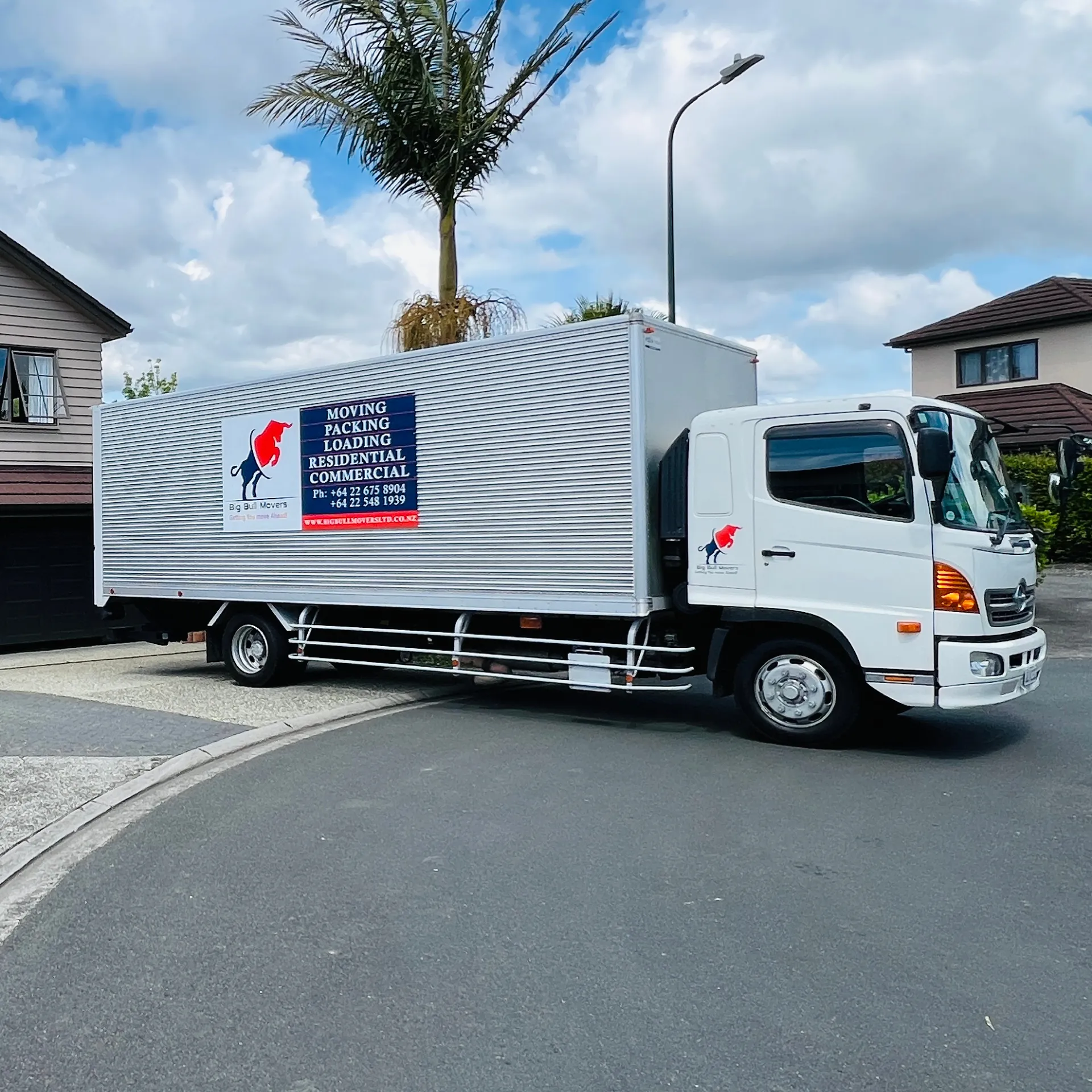 Big Bull Movers fleet of professional moving trucks